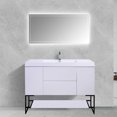 thumbnail image 4 of SERA 48" Capri Bathroom Vanity White with Open Shelf and Metal Frame, 4 of 4
