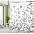 thumbnail image 5 of Ambesonne Black White Shower Curtain, Wedding Heart Shape, 69"Wx84"L, Black White Red, 5 of 5