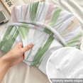 thumbnail image 4 of Twin Sze Fitted Sheet Set - Green Pink Stripes 2 Piece Bedding Sets 16" Deep Pocket Fitted Sheet with 1 Pillowcase, Gradient Geometric Smear Art Paint Brushed Microfiber Hotel Luxury Bed Sheets, 4 of 9