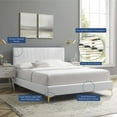 thumbnail image 4 of Platform Bed Frame, Full Size, Velvet, White, Modern Contemporary Urban Design, Bedroom Master Guest Suite, 4 of 10