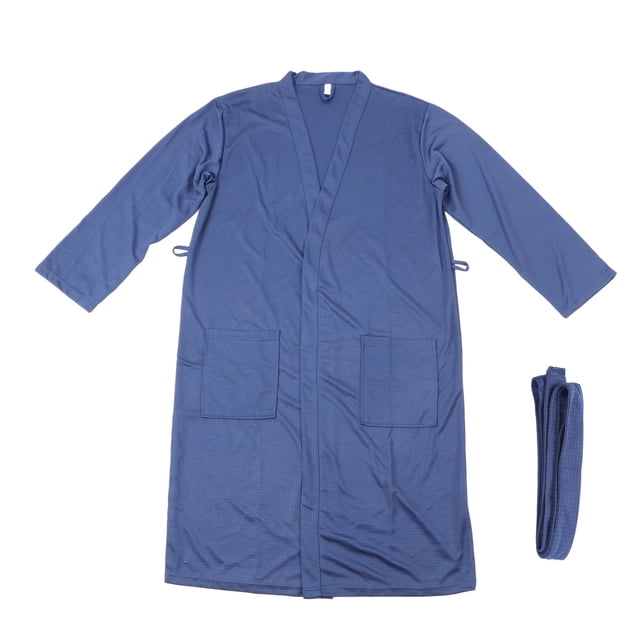 Mens Soft Robe Navy Blue Men Robe All Season Water Absorbent Bathrobe for Household