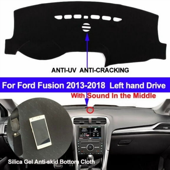 Car Dashboard Cover Dash Mat Pad Non-Slip For Ford Fusion 2013- 2018 with Sound