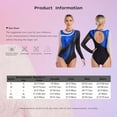 thumbnail image 7 of DPOIS Womens Shiny Gymnastics Leotard Metallic Long Sleeve Bodysuit Red XL, 7 of 7