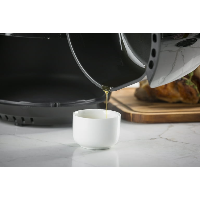 Aria Air Fryers Teflon-Free 7 Qt. Premium Ceramic Air Fryer with Recipe  Book - White 