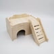thumbnail image 3 of Columpio de madera maciza para hámster, casa para dormir, balancín, oso dorado, villa doble, suministros de juguetes para hámster, 3 of 4