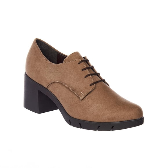 Zapatos Mujer Tacón Ancho Tipo Gamuza Taupe Casual / Formal gris 27