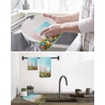 thumbnail image 5 of Easter Kitchen Dish Towels for Drying Dishes Set of 3, Bunny Colorful Eggs Spring Floral Botanical Waffle Weave Microfiber Hand Tea Bathroom Towels Quick Dry & Absorbent Towel 12x12, 5 of 7