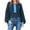 Black blue, variant on Womens Oversized Color Block Striped Sweatshirts Henley Shirts Casual Pullover Waffle Knit Tops