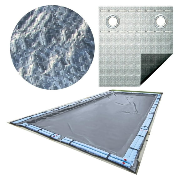Swimline Hydrotools Silver King Winter Pool Cover for 25 x 50 Ft Inground Rectangle Pools