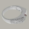 thumbnail image 4 of LBG British Made 10k White GoldMens Ring Natural Pink Tourmaline band Ring - 33 size options - Size 7.5, 4 of 6