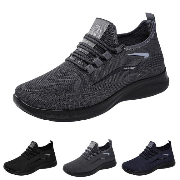 Domzle Men Orthopedic Shoes with Arch Support Slip On Wide Width Sneakers Non-Slip Sole Lightweight Athletic Sneakers with Breathable Mesh Outdoor Workout Sneaker Walking and All-Day Comfort Blue