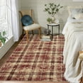 thumbnail image 2 of EastVita Area Rugs Carpets 5'*7' Plaid Washable Rug for Living Room Bedroom Pet Child Friendly Stain Resistant Area Rug Farmhouse Soft Foldable Accent Rug,Red red 5*7ft, 2 of 7