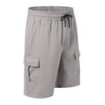 thumbnail image 4 of LIUJUNSHOP Slim Fit Men's Cargo Pants Men's Cargo Shorts Elastic Waist Summer Work Athletic Outdoor Leisure Casual Drawstring Lightweight, 4 of 5