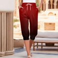 thumbnail image 2 of WEAIXIMIUNG Yoga Pants Women Straight Leg with Design On Side Capris for Women 4Th Of July Flag Independence Day Print Pants Bottom Drawstring Joggers, 2 of 5