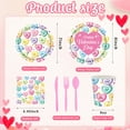 thumbnail image 5 of Valentine Tableware Valentines Party Supplies Disposable Heart Party Plates Napkins Cups Banner Heart Decor for Romatic Night Design2 Serves 24, 5 of 7