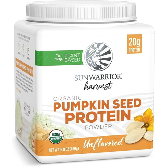 Sunwarrior Harvest Organic Pumpkin Seed Protein Powder, 20g Protein, Unflavored, 15.8 oz
