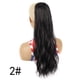 thumbnail image 1 of Nvzi Extensiones de coleta largas, 60 cm (23,6 pulgadas), con cordón ajustable, con clip, postizos de cabello sintético rizado y ondulado, extensiones de coleta para mujer, color negro natural., 1 of 2