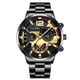thumbnail image 5 of Reloj de negocios con correa de acero inoxidable de moda para hombre, manecillas luminosas y calendario, reloj de cuarzo, 5 of 6