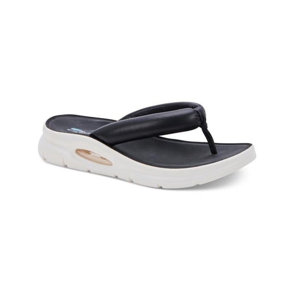 Aqua College Womens Amanda Faux Leather Toe-Post Slide Sandals