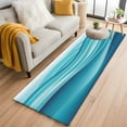 thumbnail image 2 of Teal Gradient Washable Area Rug&nbsp;2x6ft Fluid Wave Art Abstract Modern Soft Rectangle&nbsp;Rugs for Living Room, Non Slip Carpet for Bedroom&nbsp;Entryway Dining Room, 2 of 9