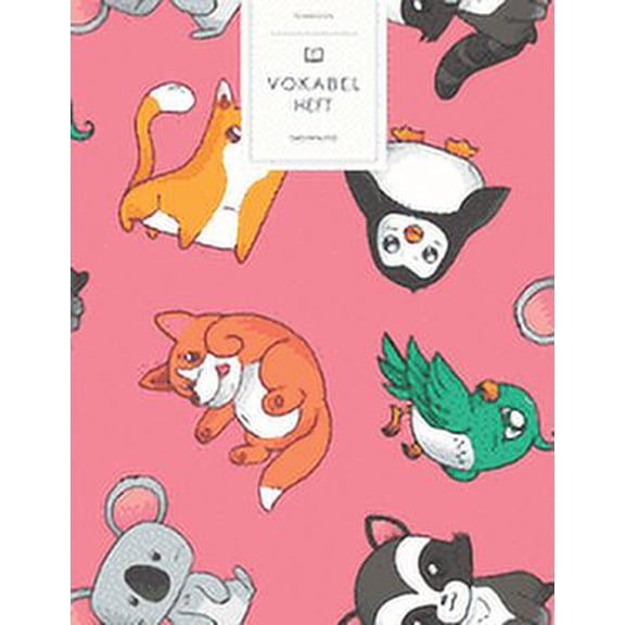 Vokabelheft : Comic Tiere Illustration. 3 Spalten für Vokabeln. 120 Seiten mit schönem Design. Dreispaltiges Buch mit Soft Cover 8.5x11 Zoll, ca. DIN A4 21.6x27.9cm. (Paperback)
