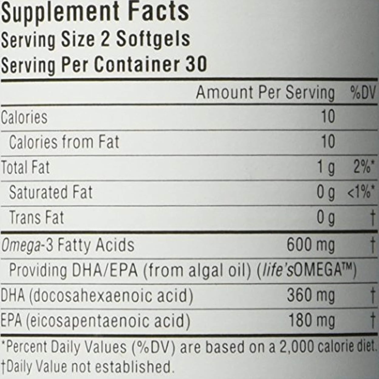 Source Naturals Vegan Omega-3s EPA-DHA 300mg 60 Softgel Vegetarian