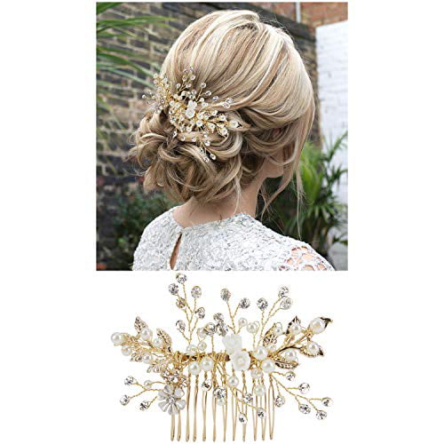 38 Pack Gold Metal Wedding Bridal Hair Pins Clips Side Combs Decorative  Hairpins Barrettes Party Prom Vines Slide Headpiece Pearl Rhinestone Flower  Leaf Vintage Hair Accessories for Women 
