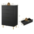 thumbnail image 2 of BeesClover 5 Drawer Dresser, Wood Chest of Drawers Organizer Storage with Gold Handle, Tall Storage Cabinet, Modern Design Dresser for Bedroom, Living Room, Closet, Hallway, Entryway, 2 of 7