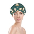 thumbnail image 3 of Kdxio Cute Shiba Print Shower Cap for Women,Elastic and Reusable,Double Waterproof Layers Bathing Hat, 3 of 9