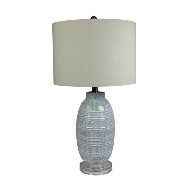 Designs Urbains 1347295 Lampe de Table Artisanale en Céramique Émaillée Gris Rocco
