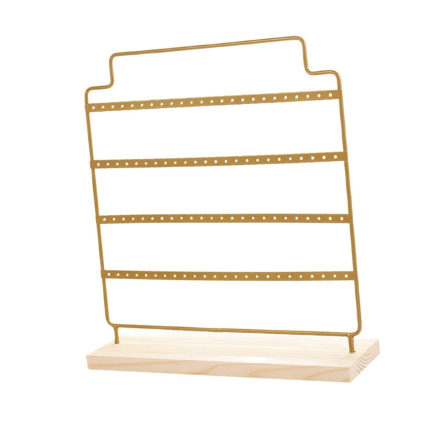 Organizador de pendientes de metal, práctico soporte para pendientes colgantes para dormitorio, tienda minorista Amarillo dorado