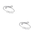 thumbnail image 1 of stanreset Cute Ring Metal Fidget Rings with Beads Lightweight Opening Finger Ring Waterproof Wear-resistant Jewelry for Girls White 2Set, 1 of 6