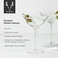 thumbnail image 3 of Viski Faceted Martini Glasses for Birthday, Wedding Party, 12oz Set of 2, 3 of 7