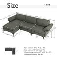 thumbnail image 4 of Costway L-shaped Modern Modular Sectional Sofa w/ Reversible Chaise & 2 USB Ports Grey, 4 of 10