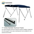 thumbnail image 3 of Seamander 3 Bow Bimini Top Boat Cover with Rear Support Pole and Storage Boot, 46" Height,Navy Blue, 3 of 5