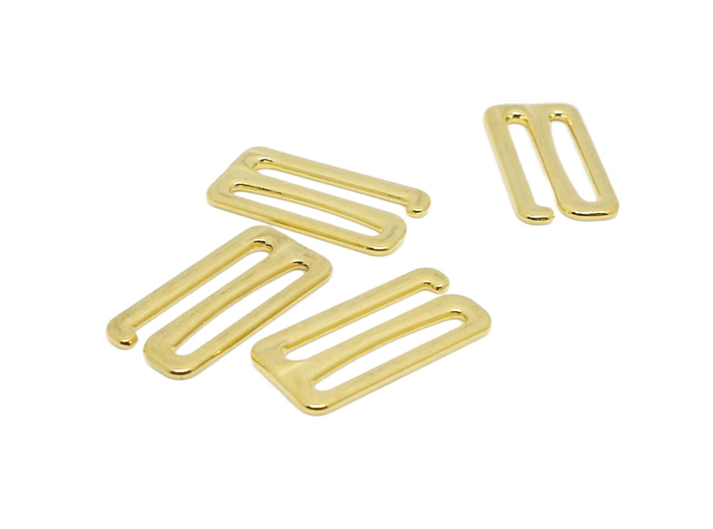 Porcelynne Gold Metal Alloy Replacement Bra Strap Slide Hook 4 Pieces 2 Pairs 1 25mm Opening