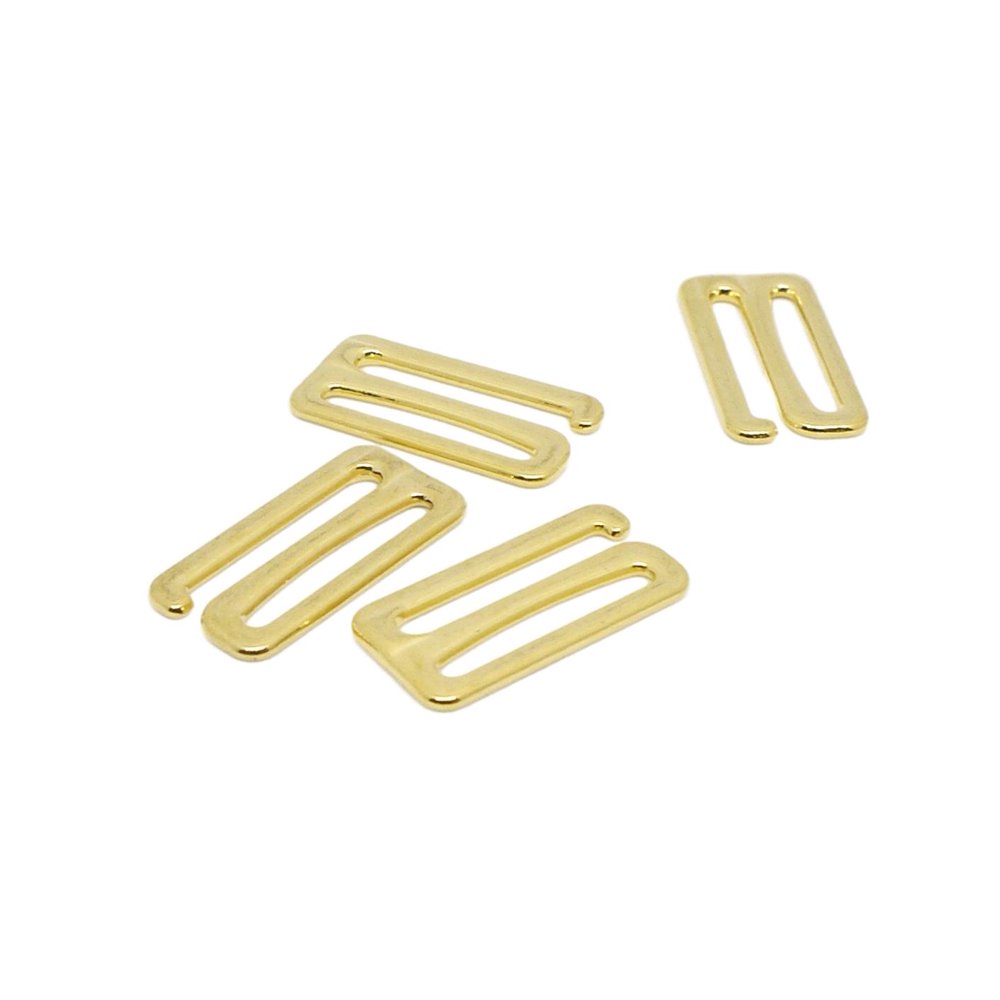 Porcelynne Gold Metal Alloy Replacement Bra Strap Slide Hook 1" (25mm