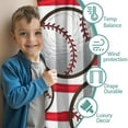 thumbnail image 3 of Blackout Kids Curtains,Red and White Striped Baseballs Pattern Childrens Insulated Curtains Set Of 2,Bedroom Essentials,Toddler Room Decor 52"x63", 3 of 5