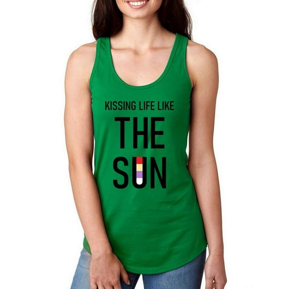 Kissing Life Like Sun Racerback Tank Women -Image by Shutterstock, Female x-Small