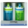 thumbnail image 7 of Contigo Kids 2-in-1 Snack Hero Tumbler Featuring 4oz Snack Holder Stacked on Top of 13oz Water Bottle - BPA Free, Durable Tritan w/Flexible Carry Handle & Spill-Proof Valve, Green & Blue – 2 Pack, 7 of 7