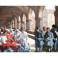 thumbnail image 2 of Norah Neilson Gray 18x15 Black Ornate Wood Framed Double Matted Museum Art Print Titled - The Scottish Women's Hospital, in the Cloister of the Abbaye at Royaumont. Dr. Frances Ivens In, 2 of 5