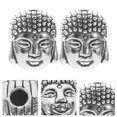 thumbnail image 4 of ColoMX 20 piezas espaciador de aleación de alta calidad cuentas de Buda de doble cara accesorios religiosos manuales de bricolaje 10x9 mm (plata antigua), 4 of 8