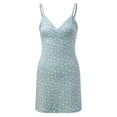 thumbnail image 4 of Ketyyh-chn99 Robe d'Été pour Femmes 2024 Robe Évasée à Fleurs Robe d'Été pour Femmes Décontractée à Manches Courtes Unie à Col en V avec Poche Robe Ample pour Dames Robe de Fête Robe de Plage BU1,L, 4 of 4