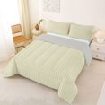 thumbnail image 3 of Castle Fairy Hippie Vertical Stripe Queen Comforter Set 3 Pieces,Tribal Linear Pattern Comforter Sets Queen,Pale Yellow Light Gray,Reversible,1 Comforter and 2 Pillowcases, 3 of 6