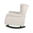 thumbnail image 3 of GDF Studio Sheila Contemporary Fabric Tufted Wingback Rocking Chair, Beige and Dark Brown, 3 of 9