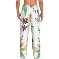 thumbnail image 3 of Balery Men'S Pretty Floral With Leaves Pants,Sleepwear Pants,Pajama Pants,Pj Bottoms Drawstring And Pockets-Small, 3 of 9