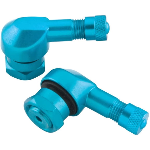 Bikemaster Angled Aluminum Valve Stems 2 Pc, Blue 03-28B