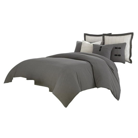 Michael Amini Fusion 8-Piece King Duvet Set in Gray