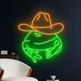 thumbnail image 2 of Handmadetneonsign Cowboy Frog Neon Light, Cowboy Hat Frog Led Light, Toad Led Sign, Western Light, 2 of 5