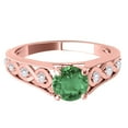 thumbnail image 2 of Mauli Jewels Engagement Rings for Women 1 Carat Halo Unique Design Emerald And Diamond Engagement Ring Crafted 4-prong 14k Solid Rose Gold, 2 of 7